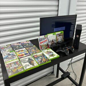 Xbox 360 S Slim 1439 Console Huge Lot For Parts Repair 13 Games 2 Controllers